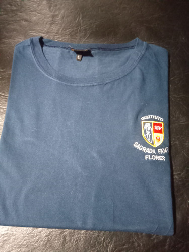 Remera Uniforme Sagrada Familia. Usada. Talle L Azul Lisa L (Usado)
