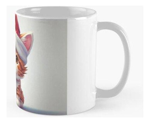 Taza Lindo Diseño De Gatito Navideño. Calidad Premium