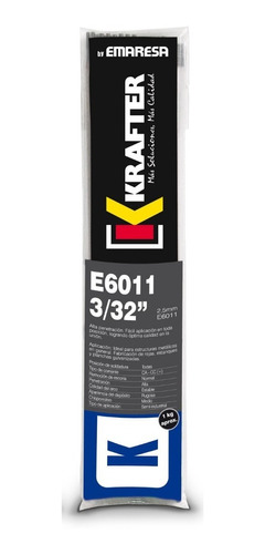 Electrodo Soldadura Krafter E6011 3/32 Envase 1 Kg.