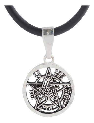 Dije Tetragramaton Plata 925 Medalla Pentagrama Con Cadena