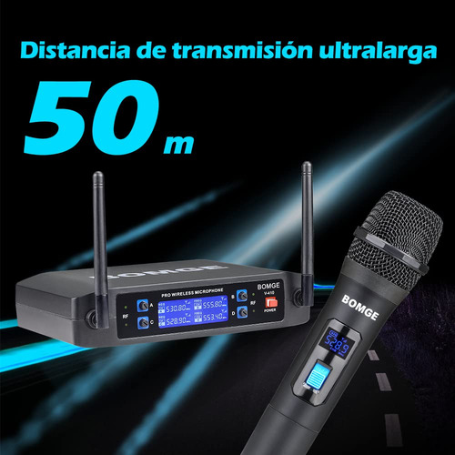Sistema De Micrófono Inalámbrico Bomge V410 De 4 Canales Con