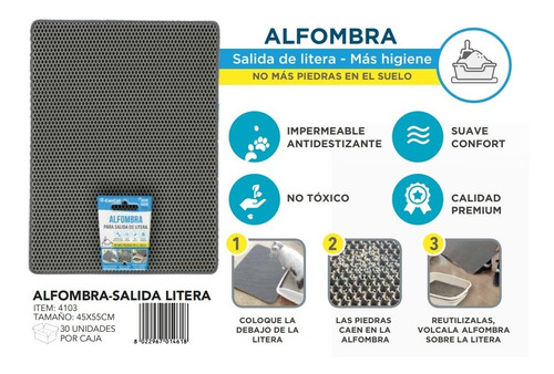 Imagen 4 de 9 de Alfombra Para Salida De Litera Gatos Cancat 45x55 Cm