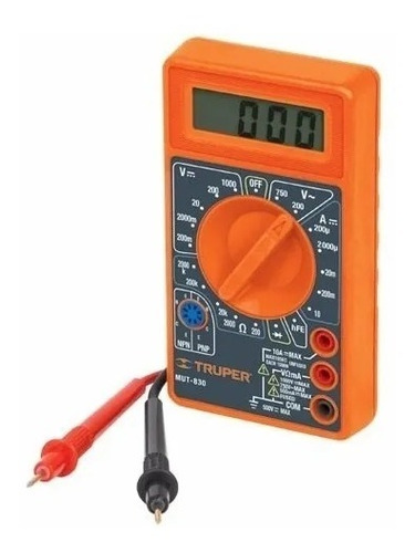 Tester Multimetro Digital Truper Mut-830 Diodo Transistor