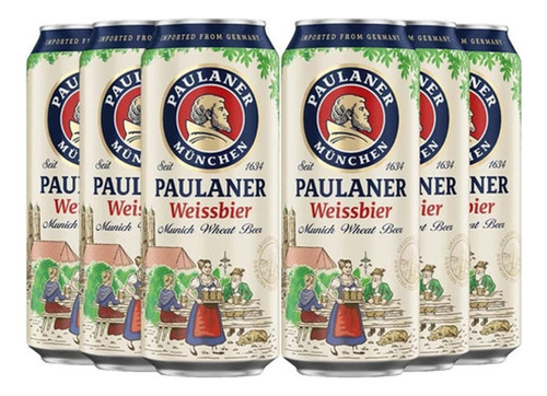 Cerveja Alemã Paulaner Weissbier Lata 500ml (6 Latas)