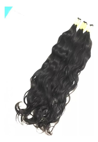Cabelo Humano Natural 35cm 40 Gramas Ondulado Ondas Castanho