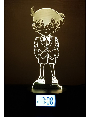 Lámpara De Mesa 3d Detective Conan Blasi Base Reloj