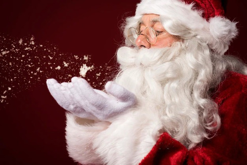 Barba Papai Noel Artificial Cacheada Com Gorro E Sino