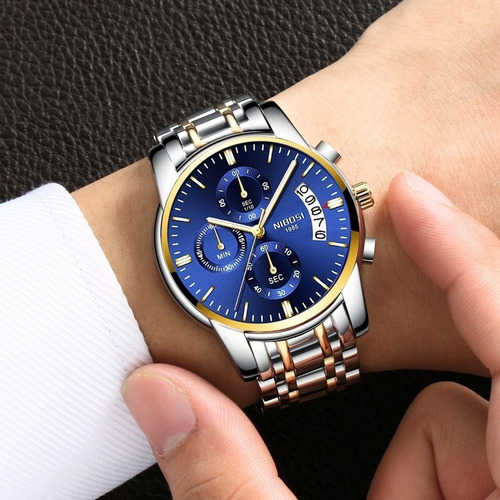 Reloj Cronógrafo Nibosi Luminous Con Esfera Grande