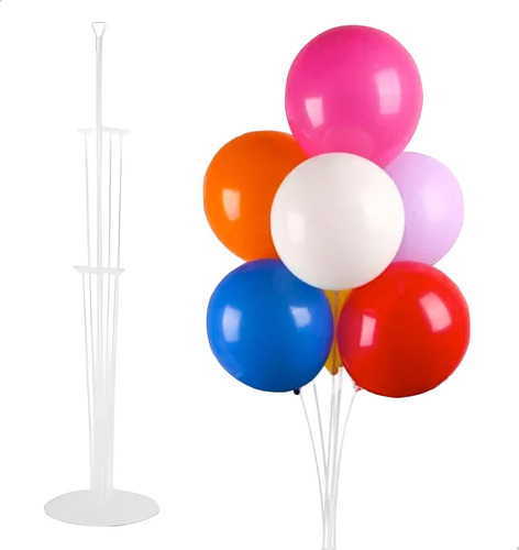 Base Soporte Con 7 Varillas Porta Globo Mesa Cotillon Cumple