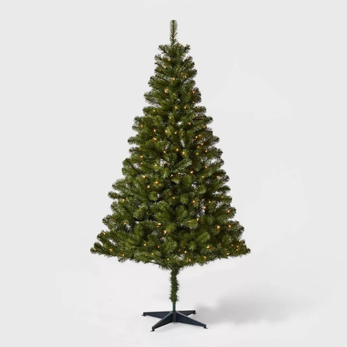 Árbol De Navidad Preiluminado De 1.80cm Luz Cálida Color Verde
