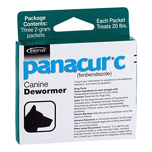 Panacur C Canino Perros Deswormer 2 Gramos Cada Gb7v8