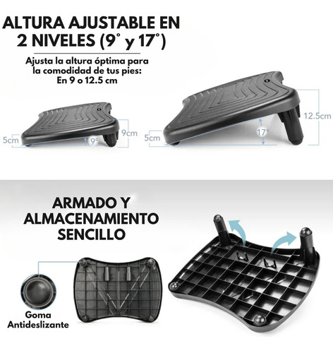 Reposa Apoya Pies Ergonomico Aidata Altura Regulable