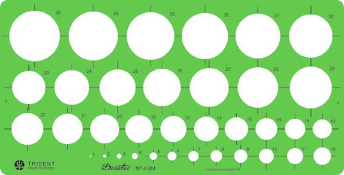 Kit Gabarito Circulos 4383 Astralon Desetec - 2 Gabaritos