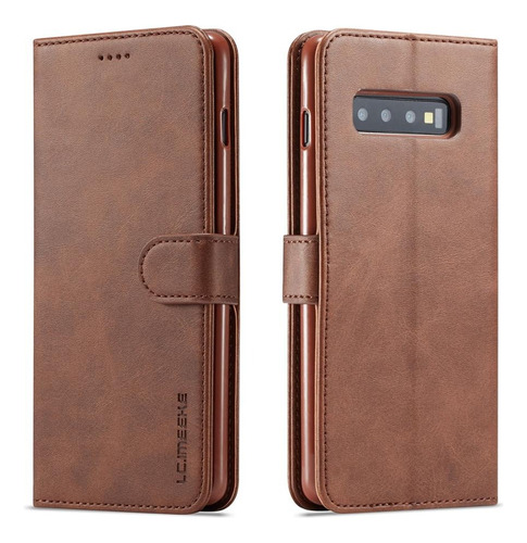 Funda Billetera Elegante Tipo Piel Para Samsung + Mica Curva