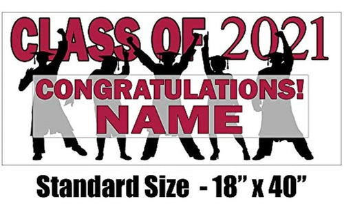 Pancarta De Graduación (2020, Personalizable), Color Rojo