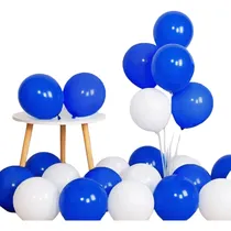 Comprar Globo #9 Látex Decoración Fiesta 100 Pzs Azul Rey\u002Fblanco