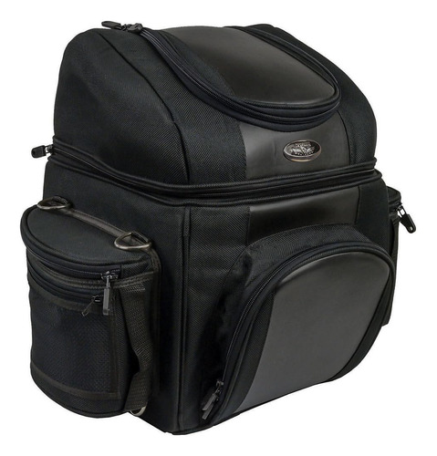 Leather Sh682 Negro Medio Motocicleta Textil Sissy Bar Bolsa