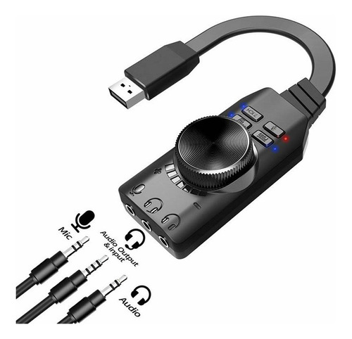 Adaptador De Audio De Tarjeta De Sonido Externa Usb Con