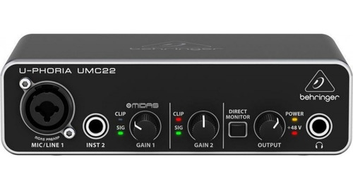 Behringer U-phoria Umc22 Interface De Áudio + Nf +garantia