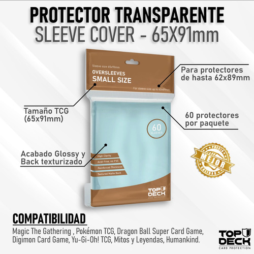 Protector Transparente Sleeve Cover 65x91mm