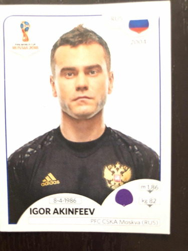 Tarjeta Panini Album Rusia 2018 34 Igor Akinfeev