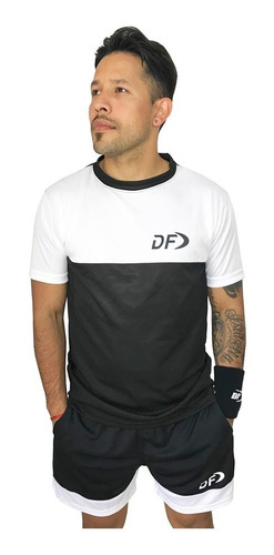 Imagen 2 de 4 de Remera Blanca Con Recorte + Short Conjunto Padel Tenis