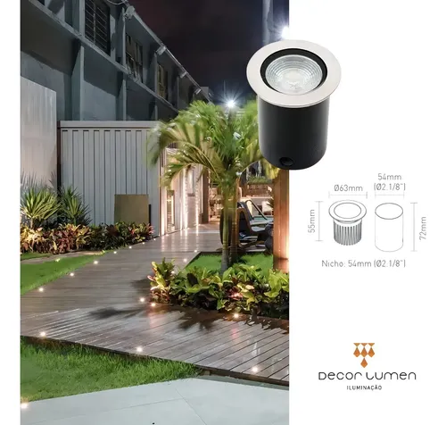 Balizador De Embutir Piso Led Interlight 3927-s 4w Inox | MercadoLivre
