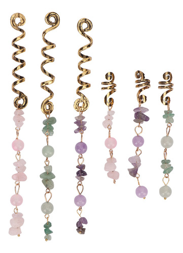 Juego De 6 Piezas De Joyas Para Rastas, Color Verde, Rosa Y