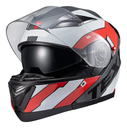 Capacete Escamot Gladiator V3 Reisen Vermelho E Branco 58