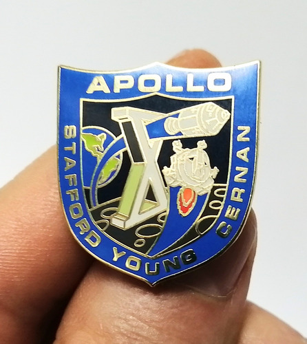 Pin Espacial, Metal Esmaltado, Insignia Misión Apollo X