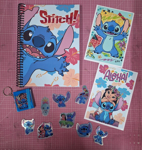 Lilo Y Stich Animado Combo Cuaderno Y Mas. Azul Acero