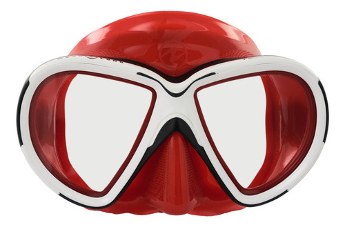 Máscara de buceo Aqualung Reveal X2 de color rojo transparente