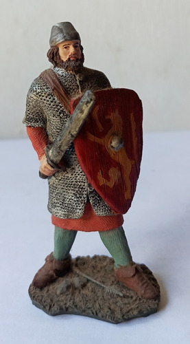 Antigua Escultura Italiana Soldado Vikingo! Pintado A Mano.