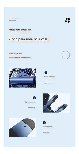 Clipe De Carro Ventilador Mini Usb Portátil Recarregável