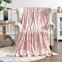 Comprar Manta Tirada Flannel Fleece Super Suave 90 X108  Rosa Flores