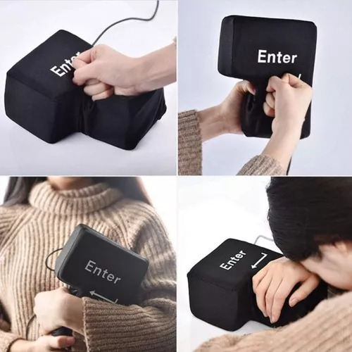 Tecla Enter Gigante Antiestrés Usb Para Computadora Almohada