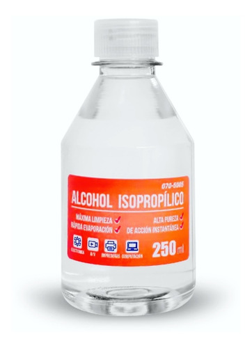 Alcohol Isopropilico X 250ml Máxima Pureza Limpieza 