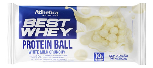 Best Whey Ball White Milk Crunchy (50g) Atlhetica Nutrition