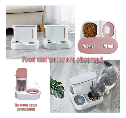 Comedero Automático Para Gatos Kit Temporizador Gravedad Mod Gris