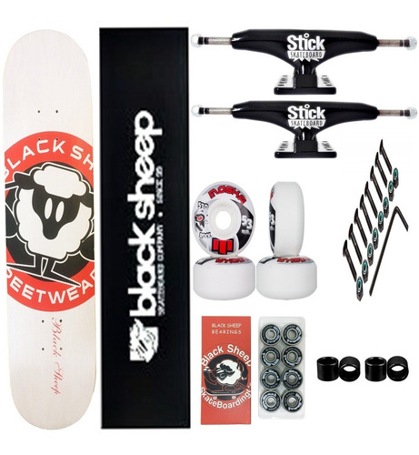 Skate Profissional Shape Black Sheep Roda Moska  Abec 13