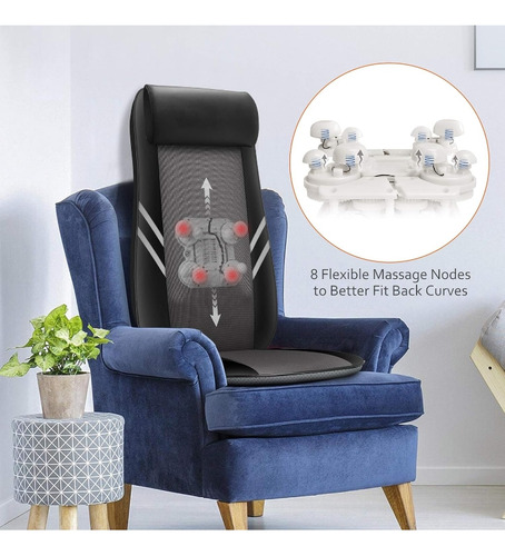 Asiento Masajeador Con Terapia De Calor Flexible Espalda