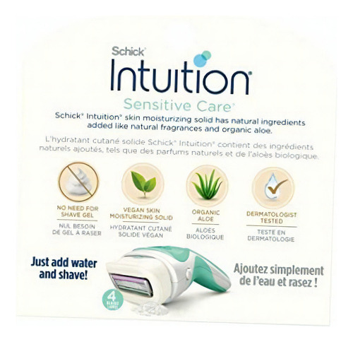 Schick Intuition Sensitive Moisturizing Razor Blade Refills Color Turquesa