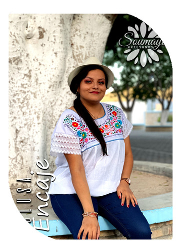 Linda Blusa Artesanal Corrugada Mexicana Casual