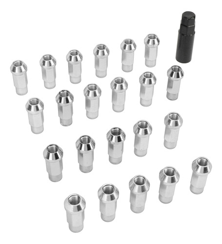 Conjunto De Porcas Prateadas M12x1,25, 22 Peças De Chave Côn