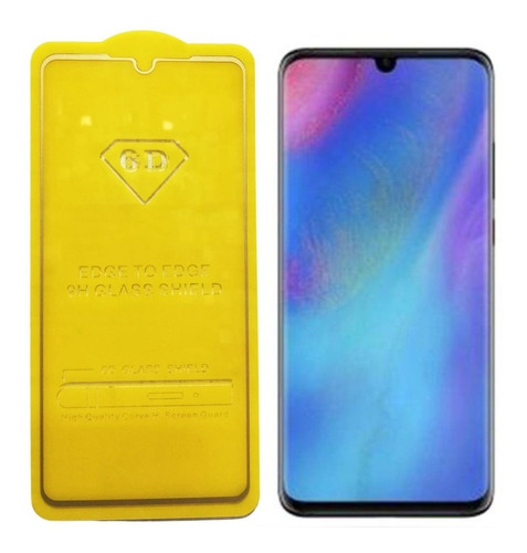 Protector Vidrio Borde Dorado Compatible Con Huawei P30 Lite