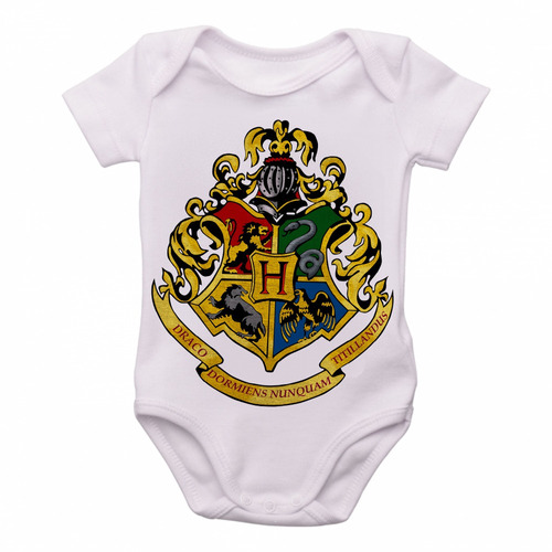 Body Infantil Roupa Bebê Nenê Hogwarts Símbolo Harry Potter 
