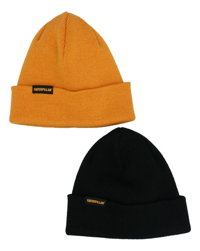 Pack Gorro Hombre Cuffed Knit Amarillo Y Negro Cat