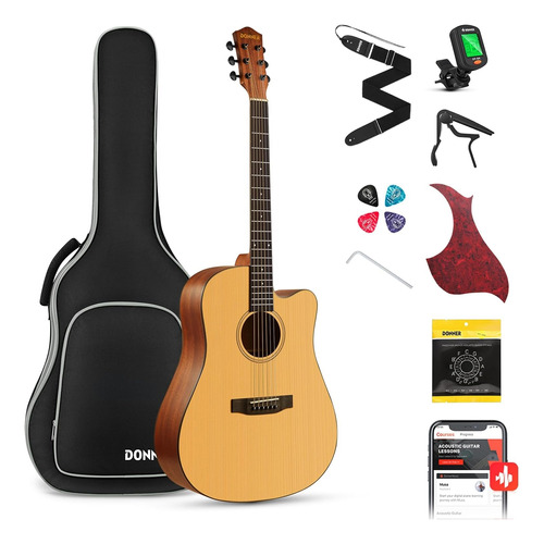 Donner Kit Guitarra Acústica Para Principiante 