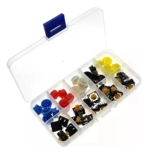 25 Push Button Chave Táctil Botão C/ Capas Coloridas 5 Cores 0