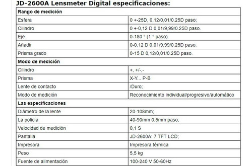 Imagen 5 de 5 de Lensometro Digita Jd-2600a